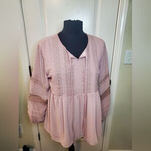 NWT Pink woman’s boutique shirt Large